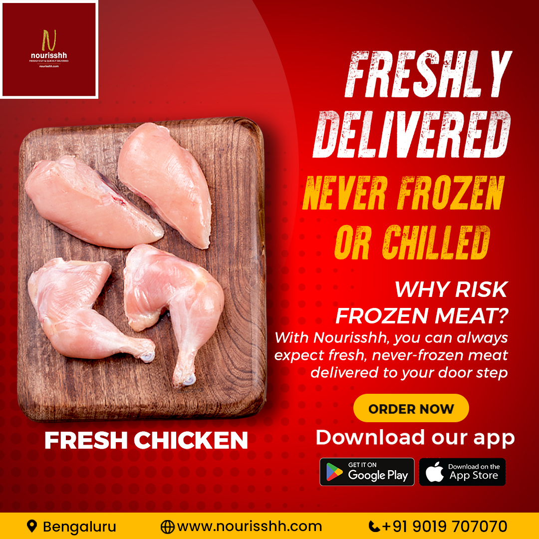 nourisshh's tweet image. Experience the ultimate freshness of farm-to-table meat, delivered without freezing or chilling, and packed fresh upon your order.

Visit: nourisshh.com
Download our app: rb.gy/y78l

#chickendelivery #freshchicken #meatdelivery  #homedelivery #nourisshh
