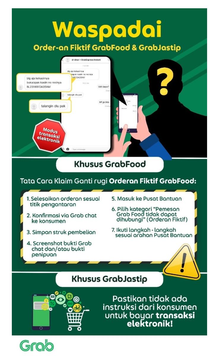 xojolx's tweet photo. Masih ada driver yg jadi korban penipuan orderan fiktif pembayaran elektronik: e-commerce, pulsa, token listrik, tiket kereta api, dll.
Karena malas buka notifikasi, malas atau segan tanya-tanya ke sesama temen driver, dan gak menyimak grup-grup (FB & WA)
#GrabInfo #GrabAman https://t.co/5qlGorC4ZJ