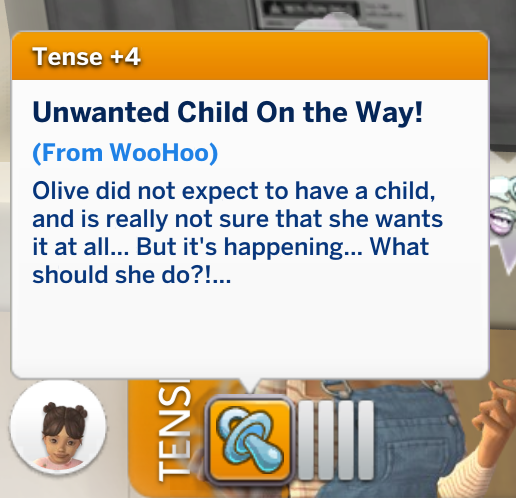 i feel like my sim is doing the 100 baby challenge bc why tf is she pregnant again 😭 that's baby # 4