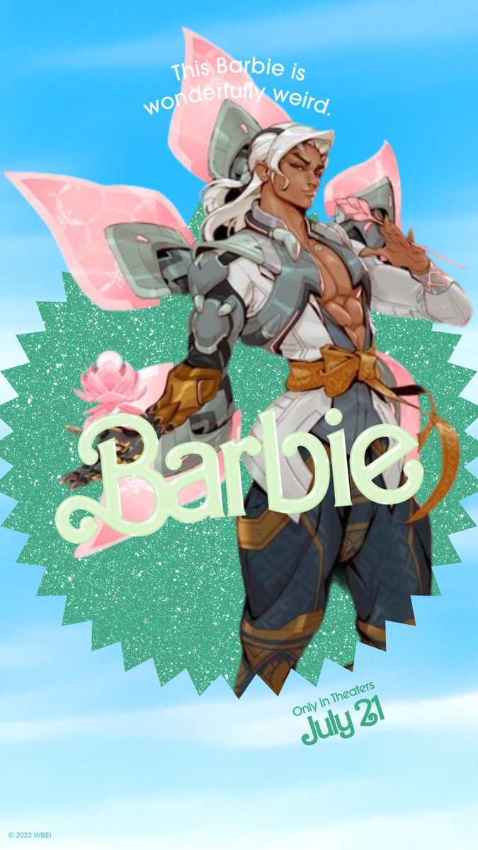 fributton's tweet photo. @PlayOverwatch @barbiethemovie I demand a collab NOW #BarbieMovie #Lifeweaver https://t.co/EBVpjxP0AG