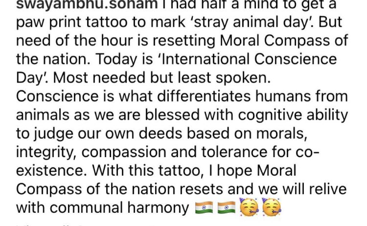 swayambhusoham's tweet photo. Celebrate being a #human. Being human is more about being conscious about our right & wrongs . #Moralcompass #Internationaldayofconscience https://t.co/hETCCYFpuf