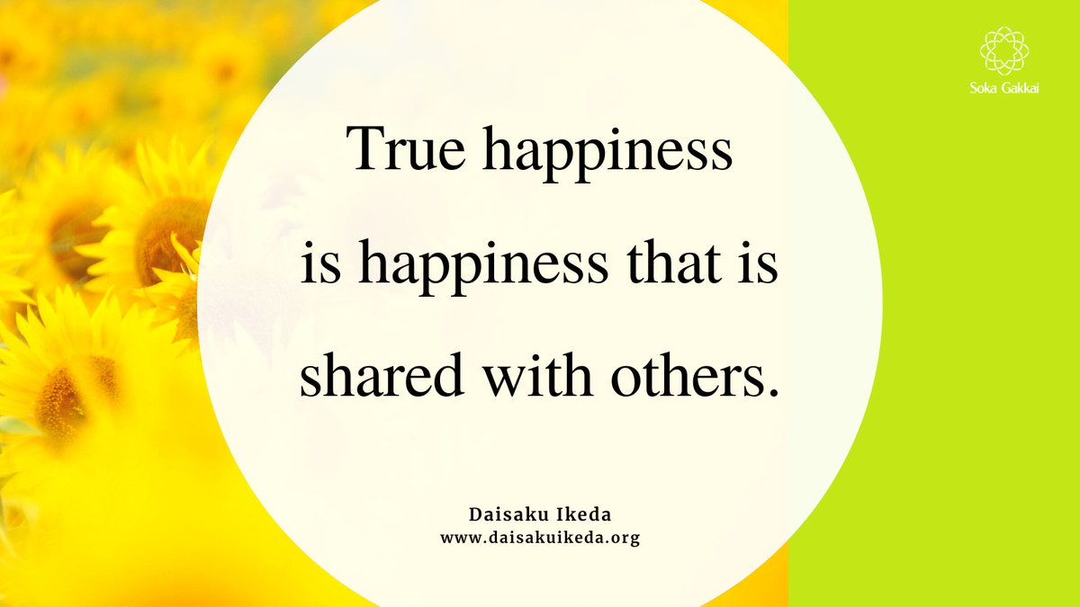 daisakuikeda_of's tweet photo. “It is through our relationships with others that we develop and grow; learn from one another; help and support one another; and cultivate genuine humanity. Therefore, we cannot enjoy happiness for ourselves alone. True happiness is happiness that is shared with others.” https://t.co/k4RIn4WiGy