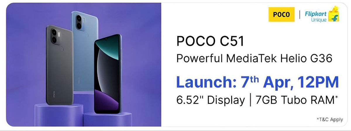 techzoned_'s tweet image. #POCOC51 with #HelioG36 Launching on 7th April 2023