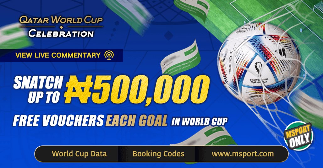 View Live Commentary on MSport, Get Free Vouchers Giveaway! The ONLY and FIRST betting site to have independent live commentray feature. Come and try NOW! 
msport.com/ng/discounts/2…