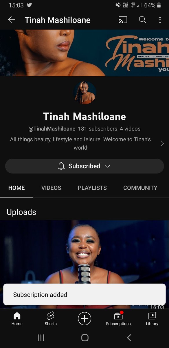 A beautiful morning to y'all and we are blessed to be in it.
While we prepare to go down home on this beautiful Wednesday, let's quickly subscribe to <a href="/MissTinah_M/">Tinah</a>  YouTube channel.
She has very interesting topics on #TalksWithTinah. 
Also follow her here on Twitter.