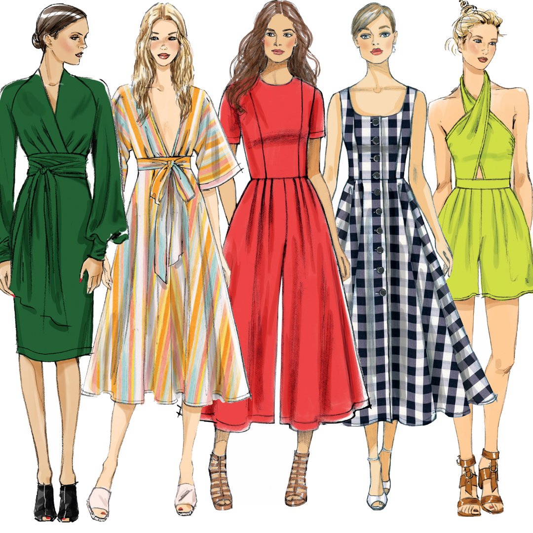 SimpMcCalls's tweet photo. Have you sewn our very easy Vogue range yet? 
Great for beginners these patterns have simple instructions, giving you the high fashion look with an enjoyable sewing experience too. 
https://t.co/C2AN5tVLuD
Patterns shown from left to right... 
#V8825 #V1735 #V9075 #V9182 #V9259 https://t.co/1ChjZBK0UO