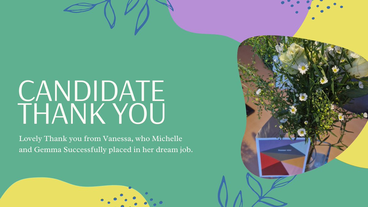Lovely Thank you from one of our candidates, Vanessa who Michelle and Gemma found her dream job for.    
We could find you your dream job. Call us 01372 361300 or email us: info@e-personnel.co.uk