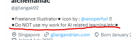 @TwilledW can you please stop crediting my name ? I didn't permit any AI related learning on my work. ^_^