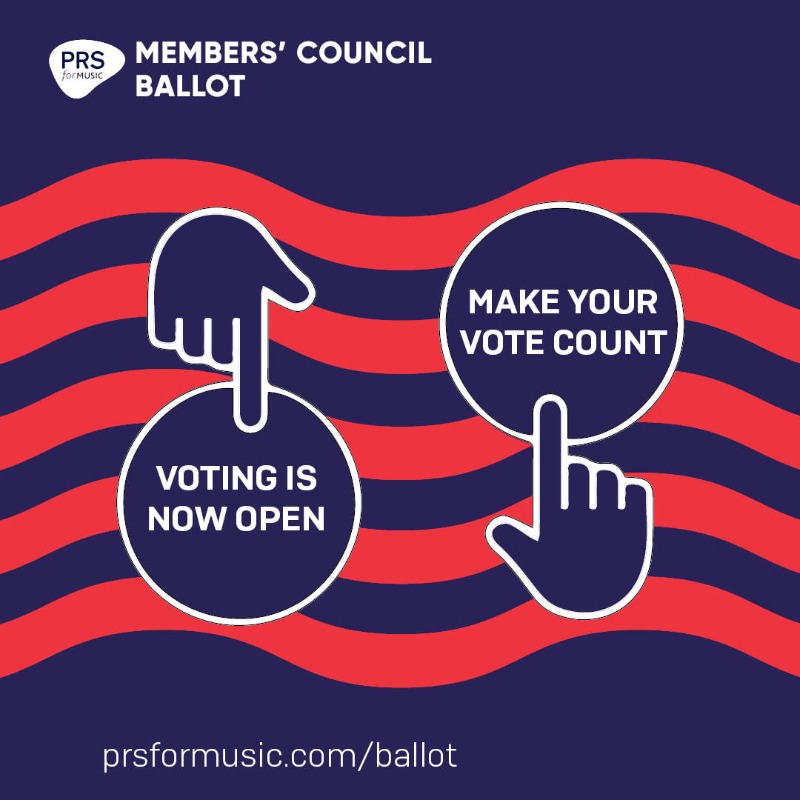 PRSforMusic's tweet photo. The 2023 PRS Members’ Council Ballot is now open, eligible voting members will have received an email or letter with more information and voting instructions, so keep an eye out.

Visit https://t.co/21x3RjeKOw to see more information about the ballot &amp; candidates. #PRSBallot🗳️
