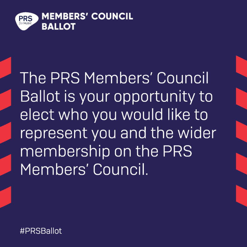 PRSforMusic's tweet photo. The 2023 PRS Members’ Council Ballot is now open, eligible voting members will have received an email or letter with more information and voting instructions, so keep an eye out.

Visit https://t.co/21x3RjeKOw to see more information about the ballot &amp; candidates. #PRSBallot🗳️
