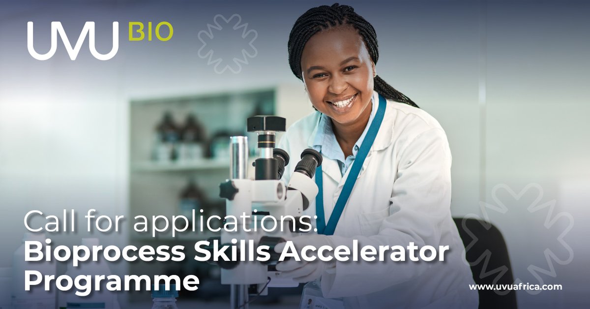 Are you a recent graduate pursuing a career in Biotechnology?  The Bioprocess Skills Accelerator Programme takes place over 12 months at no cost!  
Apply now:  bit.ly/BioprocessSkil…  
#UVU Bio #UVUAfricaGroup #BioprocessSkillsAccelerator