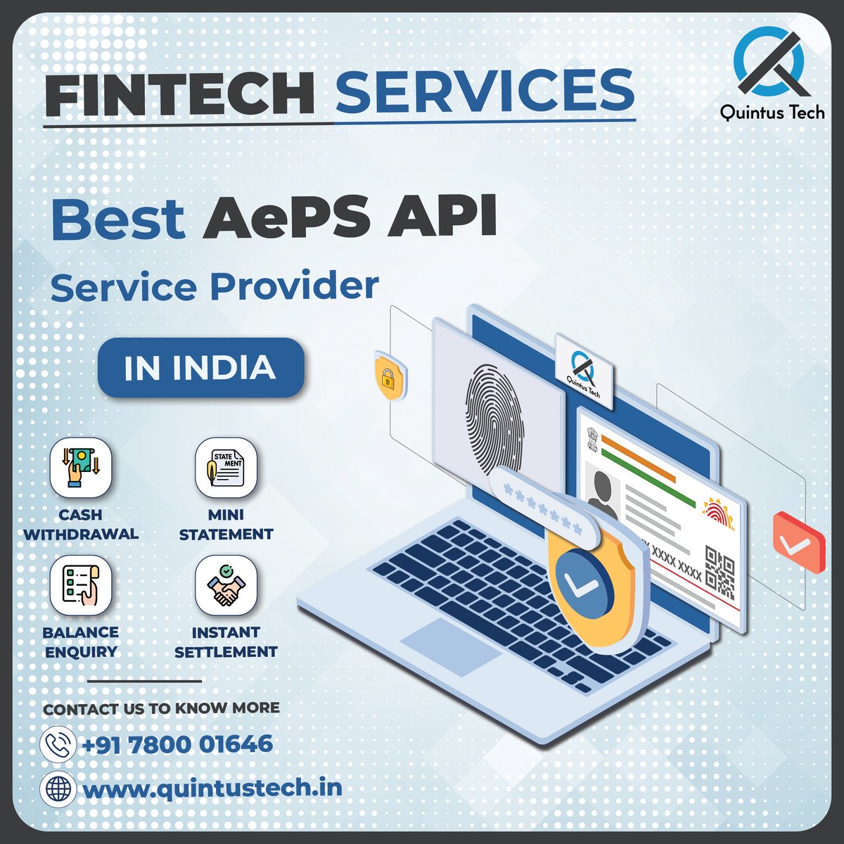 Quintus_Tech's tweet image. We created simple-to-use APIs so that you could quickly build and launch. Use the full potential of our platform with the help of our APIs.
#APIs #AePSAPI #AePSAPIProvider #AePS #AePSAPIIntegration #APISolutions #AePSService #Quintus #QuintusTech #Gaura #Fintech #TravelTech