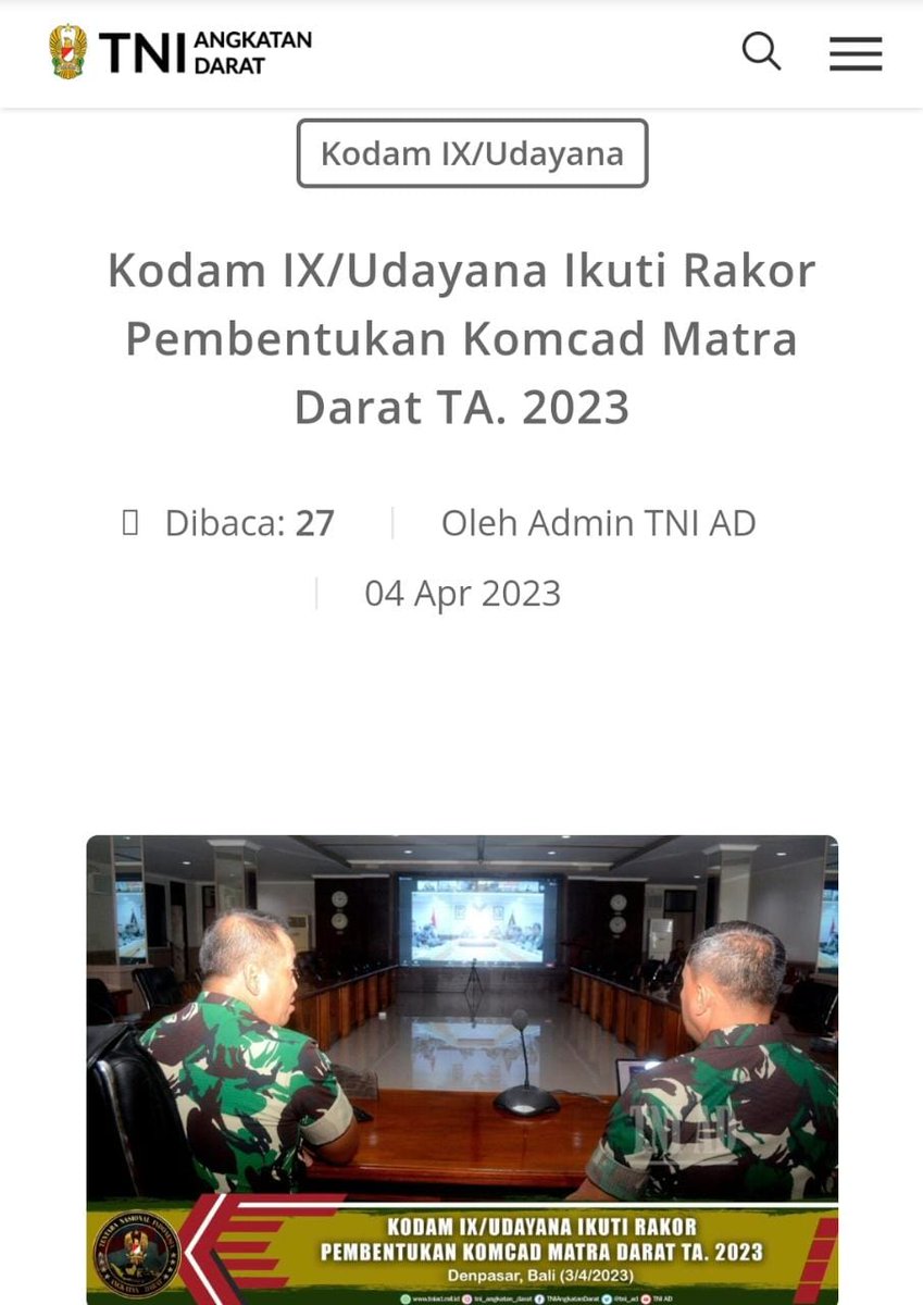 Khoerulumm's tweet photo. betul sekali Rakor dipimpin langsung oleh Dirjen Pothan Kemhan RI Mayjen TNI Dadang Hendrayudha digelar guna melihat sejauh mana kesiapan Kodam IX/Udayana  melaksanakan Pendidikan dan Latihan Dasar Militer.

@Ngopibareng_DAR

Angkatan Darat Di Hati Rakyat
Kasad Dudung Abdurachman https://t.co/JtJHkwedpE