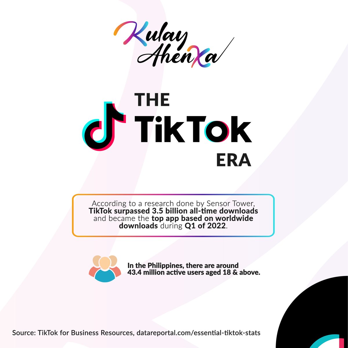 KulayAhenXa's tweet photo. TikTok? That is sooo Gen Z! π€
For this monthβs #LearnWithKX, we discuss all about TikTok and its potential for advertising.
#KXph #KulayAhenXa #adversting #adagency https://t.co/UzjKdcjfvs
