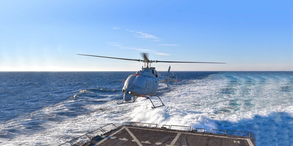 NavalJournal's tweet photo. 1/5: Fire Scout πΊπΈ is an autonomous helicopter system that provides real-time Intelligence, Surveillance, Reconnaissance, Target-acquisition, laser designation, and battle management. It doesn't rely on manned aircraft or space-based assets. #FireScout #autonomous https://t.co/voh91TeoHs