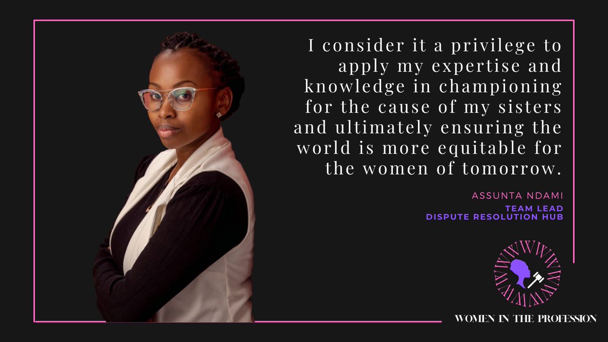 WIPKenya's tweet photo. This Wednesday, we introduce you to Assunta Ndami, partner at the Full Circle Centre and team lead at @TheDRHub .

She is passionate about all matters ADR, and promoting the message of access to justice through Mediation, Arbitration &amp; all available out-of-court ADR mechanisms. https://t.co/w4RoBLKEjG