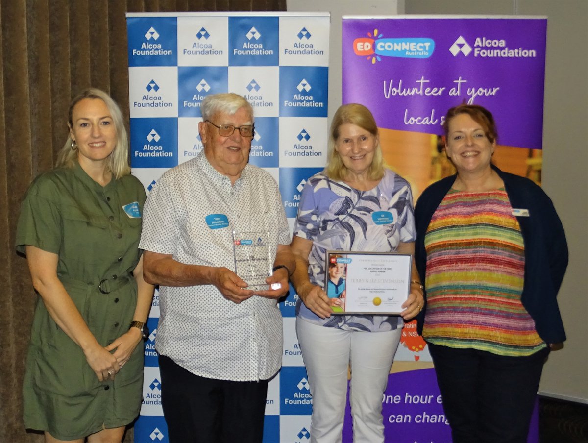Congratulations to the winners of the Alcoa Foundation Peel Volunteer of the Year Award! Terry and Liz were selected from 110 volunteers who support school students in Western Australia through EdConnect Australia's programming. Read more: bit.ly/3K9tAPQ