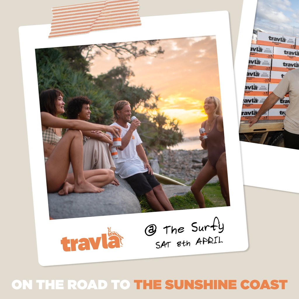 _travla's tweet image. Crack a Travla, and an egg or two, as we setup on the grass downstairs at Sunshine Beach Surf Club (QLD) this Saturday, April 8. Come join Travis and friends as we toast the long weekend with $5 Travla all night long. Lets fill the joint and let the good times flow! #crackatravla