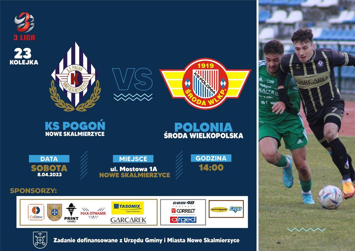 KS_Pogon_NSC's tweet image. 🗣️ "Wielka Sobota" z Pogonią 🐰
🆚 Polonia Środa Wielkopolska
🏆 3 Liga, Gr. 2
🏟 Stadion w Nowych Skalmierzycach
🕠 Sobota - 14:00
#POGPOL #3liga
