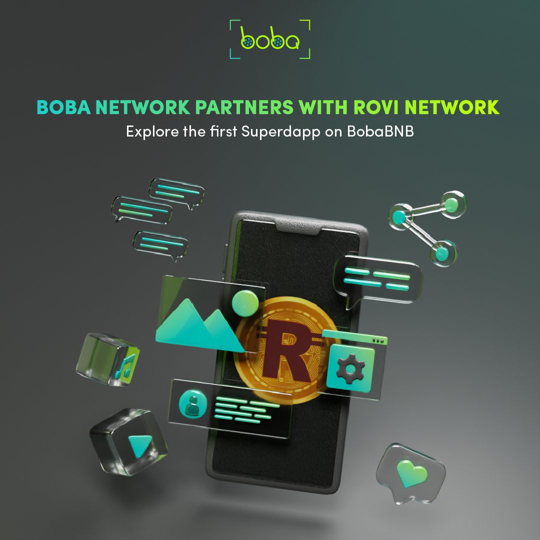 bobanetworktr's tweet photo. Boba Network, @rovi_protocol ile ortaklığını gururla duyurur! 🥳
🦸 ROVI, #superdap ağını gas’sız deneyimiyle BobaBNB'ye getiriyor 💨
🧋 Kullanıcılar #WhatsApp, #Ödemeler ve #Oyun üzerinde kitlelerin halihazırda var olan davranışlarına dayanan MPC Cüzdanını kullanabilir. https://t.co/D2sVFmiMaD