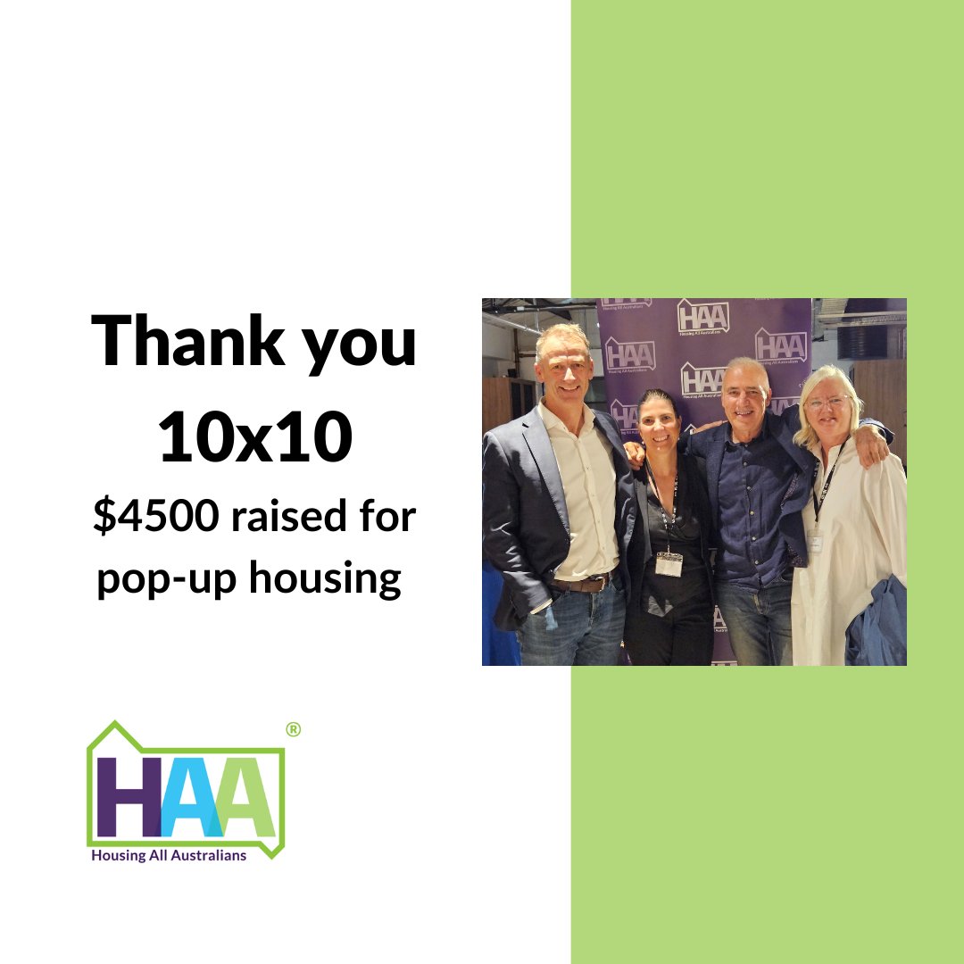A very big #thankyou to @10x10gives for the amazing event last week and the generous crowd who raised $4500 to help us deliver pop-up housing for people experiencing homelessness. #popupshelter #homelessness #housingcrisis #crowdfunding