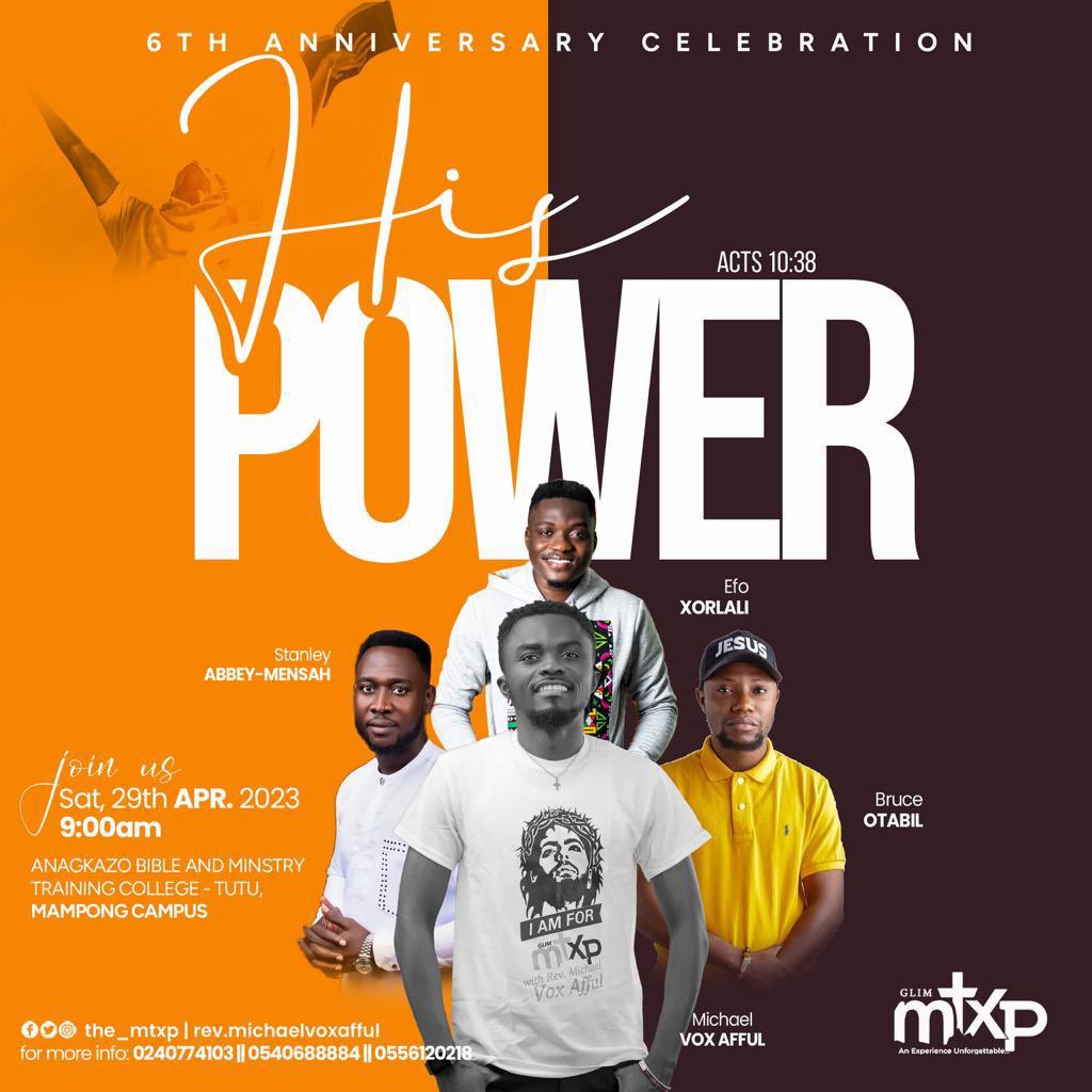 MtxpThe's tweet photo. The Lord has done us well. 
Join the MTXP family come April let’s celebrate its 6th anniversary, mark the date and refer to flyer for more details.
Blessings and more. @eaglemichaelvox @glimghofficial 
#The_mtxp
#WeareSix
#TheLordhasdoneuswell
#anexperienceunforgettable https://t.co/ImZSlmSDLW