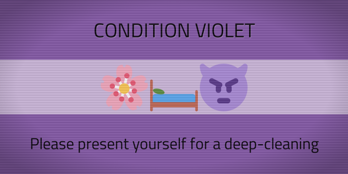 SecretAlerts's tweet photo. 🛏😈🌼 CONDITION VIOLET 🌼😈🛏
Reminder: agents should NOT use the interview rooms as an alternative to the dormitories during the refurbishment resulting from the recent 'summoning incident'. https://t.co/WLciPXDpKc