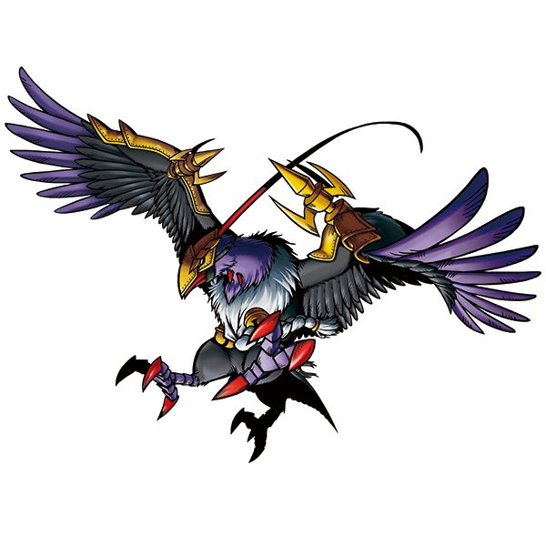Digibot_exe's tweet photo. Yatagaramon 2006 
 (Yatagarasu: 3-legged crow of Amaterasu) 
 Bewitching Bird 
 Attacks: 
 Mikafutsu-No-Kami 
 Haguro https://t.co/moippUz79u