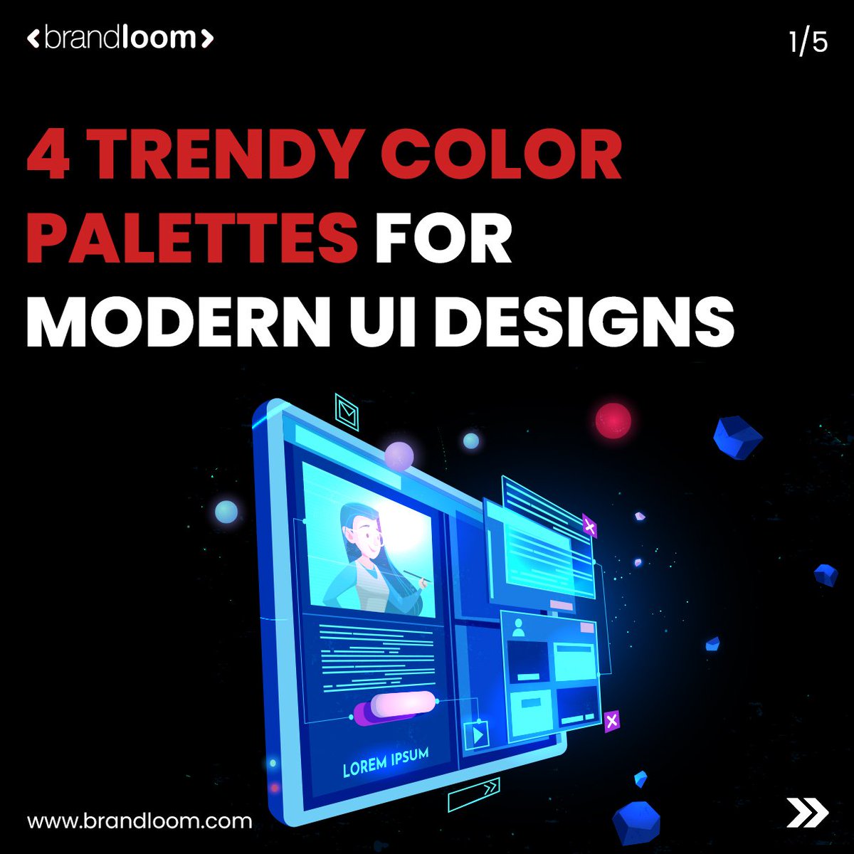 Make Your UI Feel MODERN & FRESH By Using These Colors In Your Design 🎨. . .(1/6)

#BrandLoom #UXUIDesign #DesignTrends #GraphicDesign #GraphicDesignTrends #2023Trends #BrandingAgency #MarketingTips