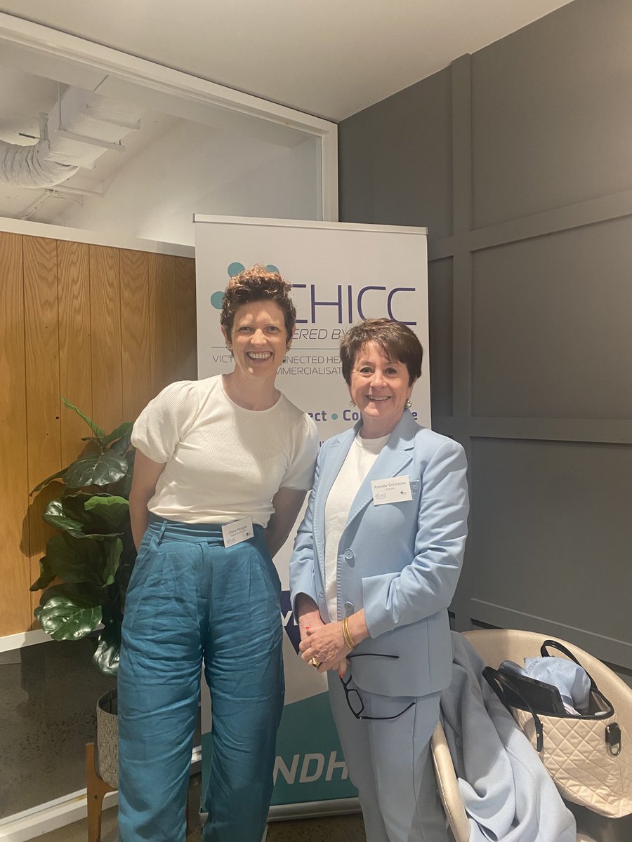 AnnetteSchmied3's tweet photo. At the Opening of the Victorian Connected Health Innovation and Commercialisation space with @digihealthcrc Director of Research the amazing Dr Clare Morgan, thank you @ANDHealthAU https://t.co/MMGBbXedPY
