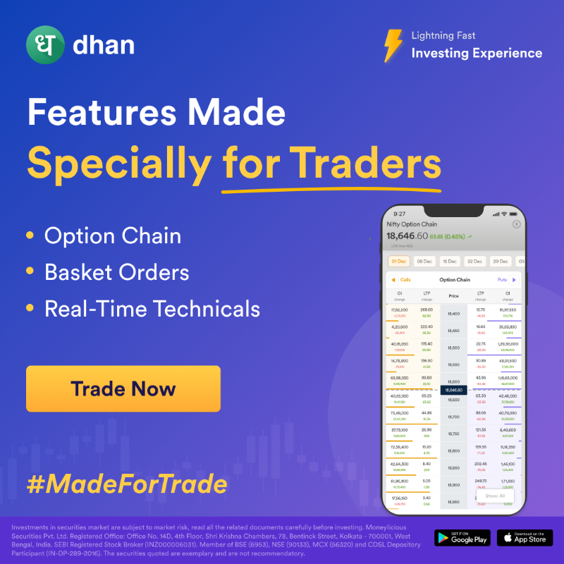 DhanHQ's tweet photo. Dhan is #MadeForTrade with awesome features like MTF, TradingView Charts, Advanced Option Chain, &amp; much more!