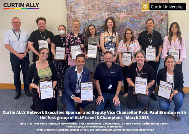 Curtin University Psychology (@cpsychresearch) on Twitter photo Chloe Maxwell-Smith, Matty Phillips @ifyouseekmatty, and Lauren Breen <a href="/drlaurenjbreen/">Lauren Breen</a> received their ALLY Level 3 certificates at a recent ceremony – photo below.
Psychology was singled out for our dedication to the ALLY program. Chloe Maxwell-Smith, Matty Phillips @ifyouseekmatty, and Lauren Breen <a href="/drlaurenjbreen/">Lauren Breen</a> received their ALLY Level 3 certificates at a recent ceremony – photo below.
Psychology was singled out for our dedication to the ALLY program.
