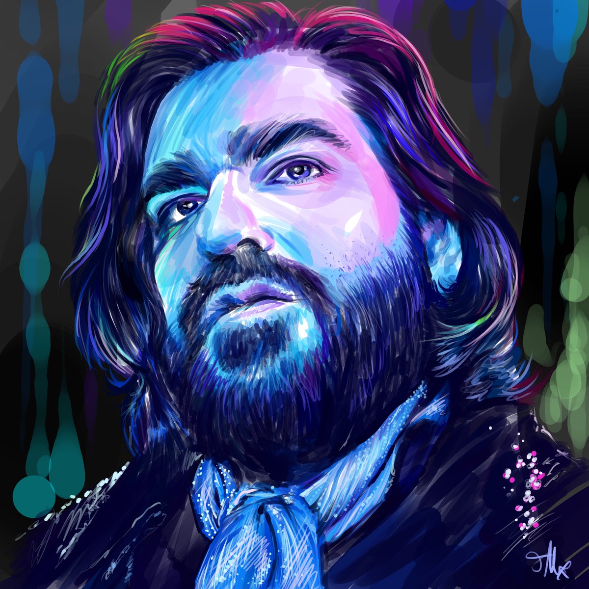 After a couple of rough days I’m feeling a little more human - which is something you can’t accuse this guy of! Wanted to draw some WWDITS after remembering @porksmith’s Laszlo in this gorgeous photo shoot 💙 #whatwedointheshadows #wwdits #laszlo #laszlocravensworth #mattberry
