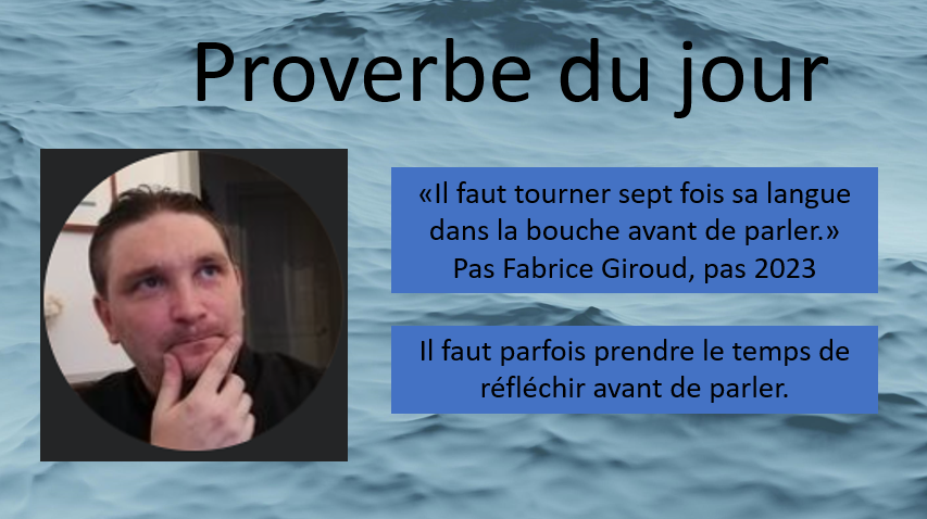 giroudcorrect's tweet photo. Ok, ok, les débats prennent beaucoup plus de temps si tout le monde suit ce que dit le proverbe.
#orthographe #correction #français #grammaire #proverbe https://t.co/7bq2jBZ4vw