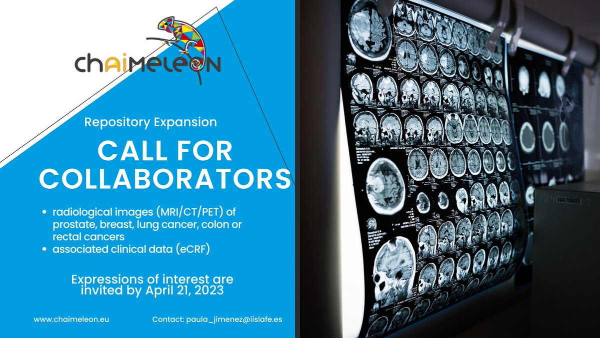 📢 We seek collaborators providing retrospective datasets! In return, you will receive compensation, access to results, decision support tools, and authorship in publications.
📅Deadline: April 21
Learn more: chaimeleon.eu/news/chaimelon…

#AIforCancer #ClinicalCollaboration #H2020