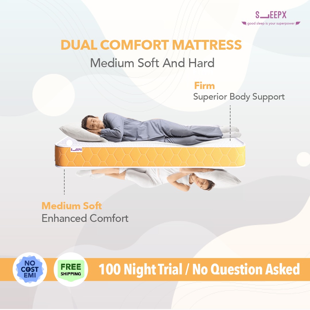 The #SleepX #DualComfortMattress has been designed to address your specific #sleep needs. Whether you prefer a #softmattress to sink into or a firm one, we have got you covered. Each side is equally comfortable and gives unparalleled support.
#GoodSleepIsYourSuperpower