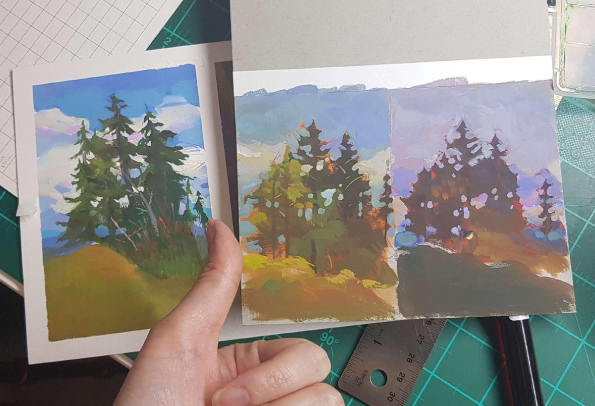 fangedbunnydraw's tweet photo. Almost late #PleinAirpril 3/30 
These 3 actually look kinda cool together? https://t.co/146abwJhUX