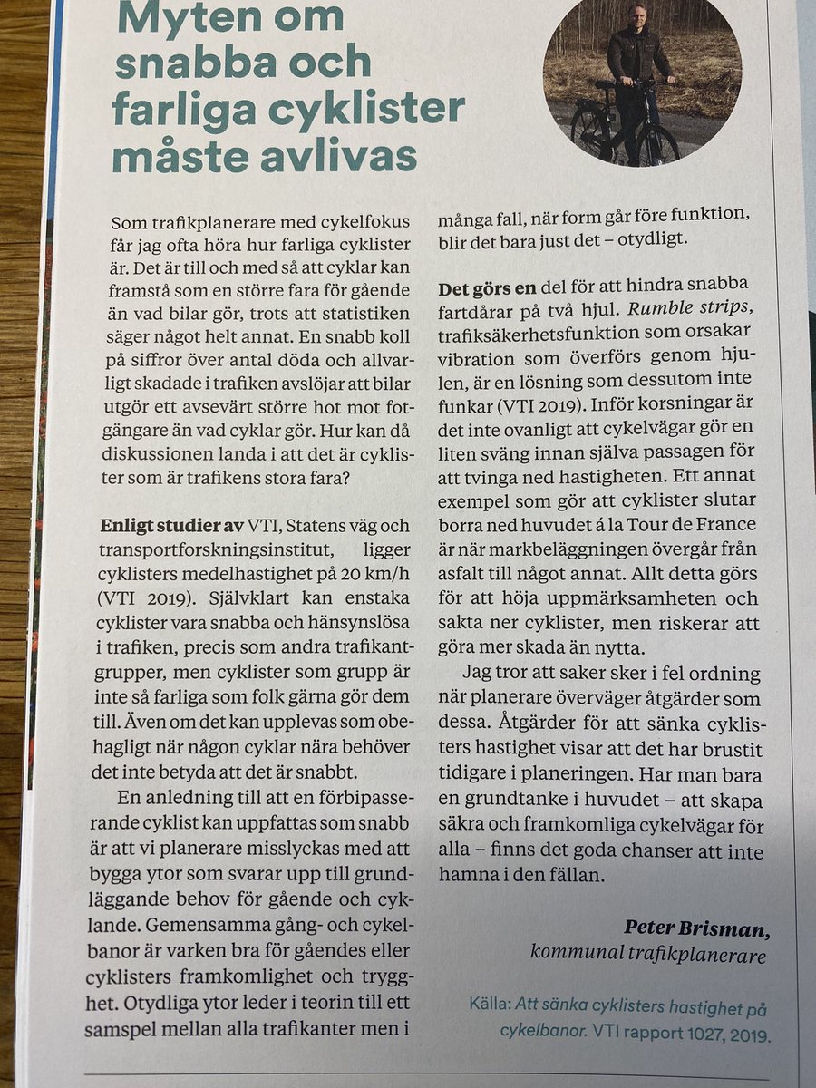 PeterBrisman's tweet photo. I Cykelfrämjandets senaste nummer av tidningen Cykling funderar jag lite över dem snabba cyklisterna och hur vi hamnade där. https://t.co/T0G5g5iQyS