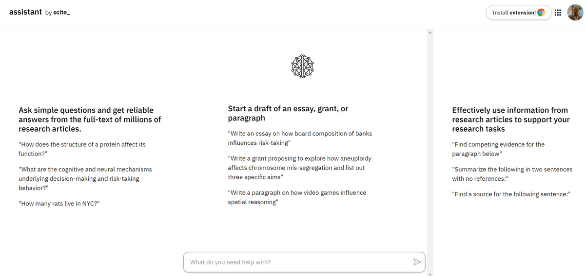 🤔Akademik yazım süreçlerinde genel bilgi için ChatGPT faydalı ama verdiği atıfların kaynağı her zaman doğru olmayabilir.
😲Bunu yerine yapay zeka destekli Scite Assistant'ı deneyin...  💻scite.ai/assistant
😎Verdiği cevaplar gerçek atıflara dayanır, inceleyelim +++ 👇