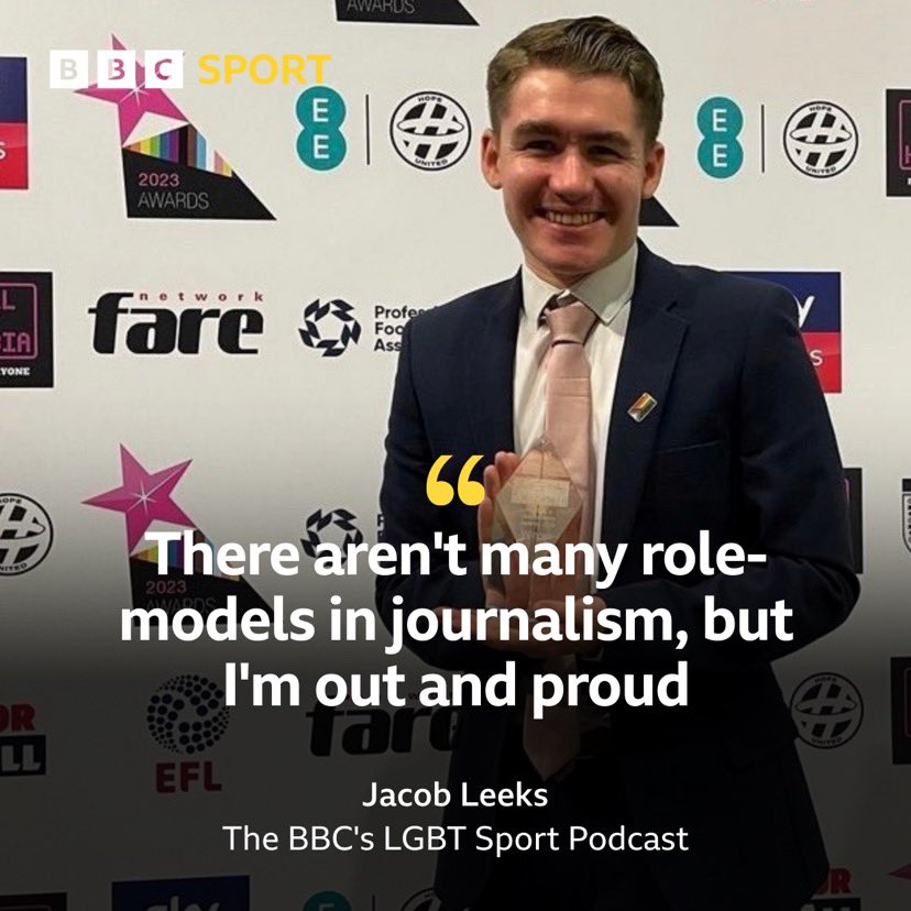 Jacob Leeks is <a href="/MirrorFootball/">Mirror Football</a>’s award-winning sports reporter. 

He joins us on the BBC’s LGBT Sport Podcast to talk about the importance of telling #LGBTQ stories, being recognised at the <a href="/FvHtweets/">FootballvHomophobia</a> Awards, his coming out journey and loads more 🌈

🎧 | bbc.in/3KBJ6pa