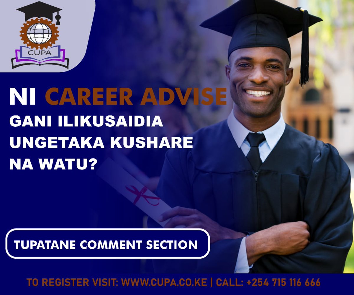 cupa_agency's tweet photo. Sharing is caring!
Call 0715 116 666 for FREE professional career guidance or visit our website https://t.co/ENBsqHChIk for more information.
#askcupa #wednesday #ApplyNow #careeradvice #CareerGoals #UnajuaHiiStory https://t.co/D4mJTd5w5Y