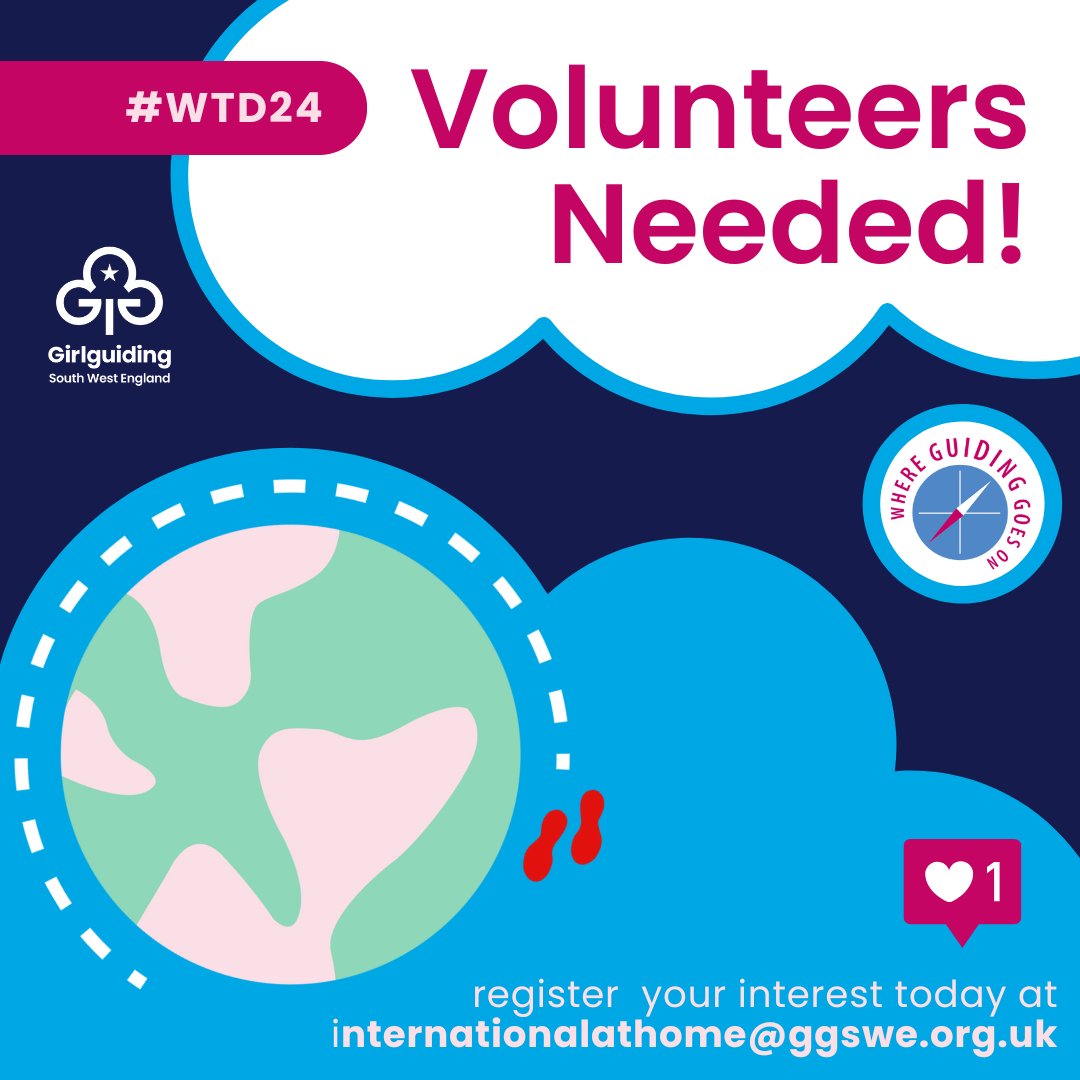 🌎💭 #GirlguidingSWE are looking for volunteers to join the team creating resources for World Thinking Day 2024! If you are interested in volunteering, please contact us by the end of April to register interest at internationalathome@ggswe.org.uk 🌎💭