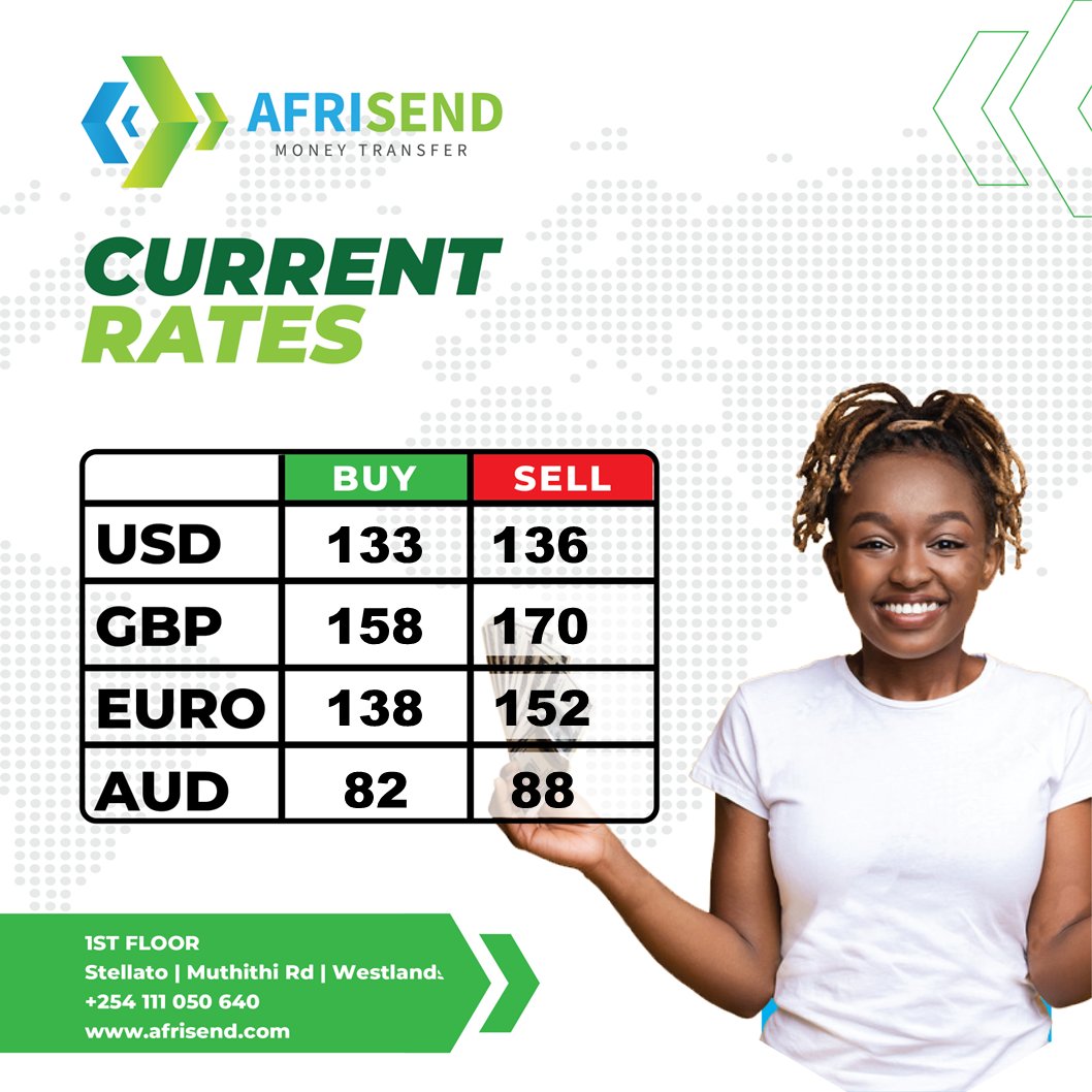 Don't miss out on the opportunity to exchange your currency with the best in town. All our rates are negotiable. Visit us today or Call/WhatsApp us at 0111050640

#CurrencyExchange #BestRates #AprilDeals #UnajuaHiiStory DJ Fatxo Easy Coach Azimio Kofi Annan