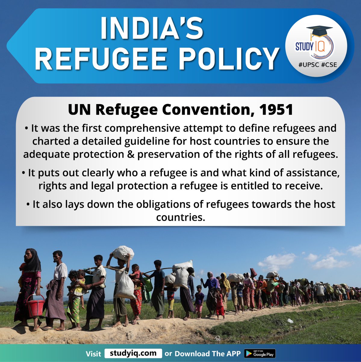 upsciq's tweet photo. India's Refugee Policy

#indiasrefugeepolicy #centralgovernmentscheme #pakistan #refugees #india #foreigneract #problemofrefugees #protocol #refugeeprotection #unrefugeeconvention #rightsofrefugees #upsc #cse #ips #ias #worldaffairs #worldnews https://t.co/rrWfRbwlYv