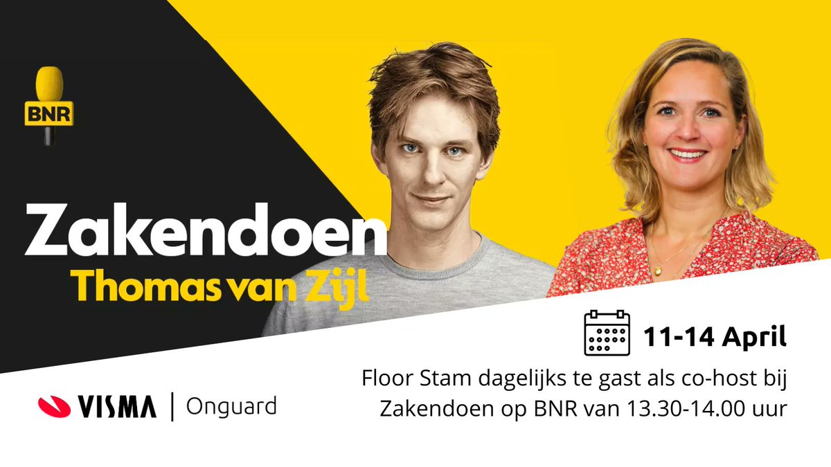 Radioluisteraars opgelet! 📻 Vanaf volgende week is onze Floor Stam dagelijks te horen op <a href="/BNR/">BNR Nieuwsradio</a> Nieuwsradio. Zij zal hier samen met Thomas van Zijl in het programma #Zakendoen praten over actuele zakelijke onderwerpen. Mis het niet, dus luister volgende week tussen 13:30 en 14:00!