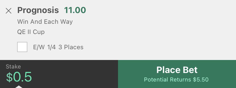 ozprops's tweet image. QEII Futures bet - 0.5U prognosis 

Purton on a quality horse here, think this is slight overs