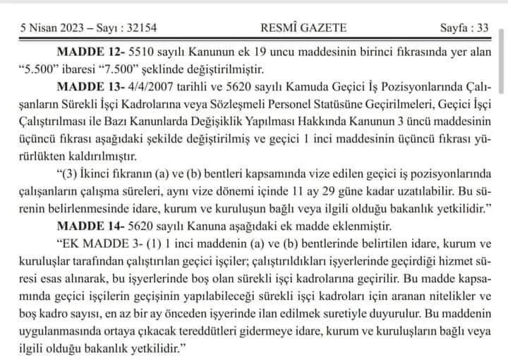 Geçici işlerin kadro konusu resmi gazetede yayınlandı. Hayırlı olsun. Öz orman iş sendikası genel başkanı Settar ASLAN ve yönetimine teşekkür ediyoruz.
<a href="/settaraslan/">Settar Aslan</a> 
<a href="/ozormanis1/">Öz Orman İş Sendika</a> 
<a href="/alibilgin33/">Ali BİLGİN</a> 
<a href="/ZekiSungurKKaya/">Zeki SungurKızılkaya</a> 
<a href="/ramazangun07/">Ramazan Gün</a> 
<a href="/halilturan461/">Halil Turan</a> 
@yesilvatann 
<a href="/serkankoksal03/">Serkan Köksal</a>