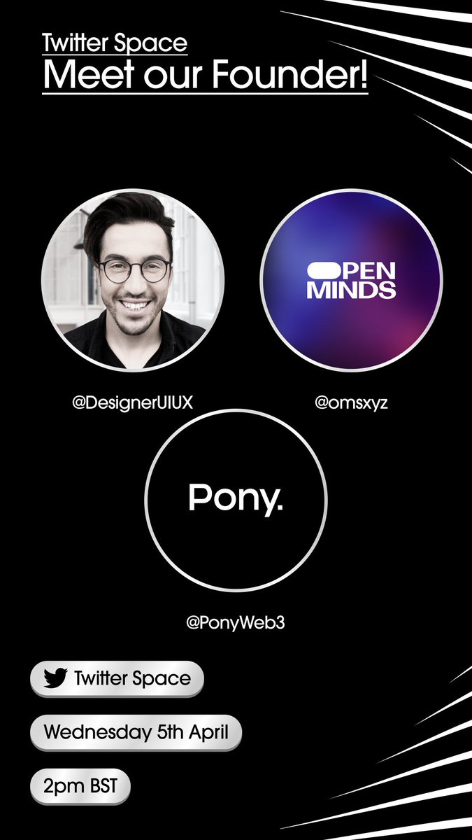 omsxyz's tweet photo. 2 Hours until our space! 🔔
We chat with our founder @DesignerUIUX!
Come join us and get those questions ready!
👉🏻https://t.co/ModsJpNLRY https://t.co/VMyV17ksfe