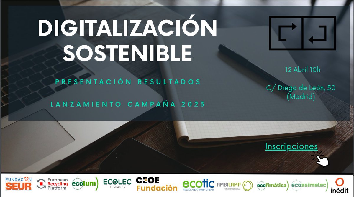 Fundacion_Ceoe's tweet photo. ‼💥No te pierdas la próxima jornada del proyecto #DigitalizaciónSostenible donde se presentarán los resultados del 2022 y lanzaremos🚀 la nueva campaña 2023

🗓 12 ABR

⏰10:00h

📍Sede de @CEOE_ES 

Inscríbete: https://t.co/oQUA1vUGXL

Juntos reducimos la #brechadigital📲📉 https://t.co/S2n83QWdzi