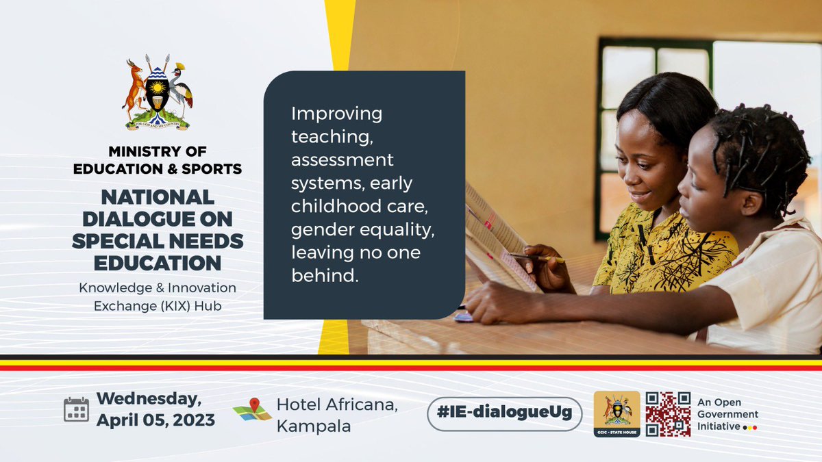 The National Dialogue on Special Needs Education is underway at Hotel Africana. The dialogue aims to increase awareness of Special Needs Education, unlock barriers, & provide support for learners with disabilities. Catch the event live via: youtube.com/live/3119_3qXA… #IEdialogueUg